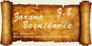 Zorana Besniković vizit kartica